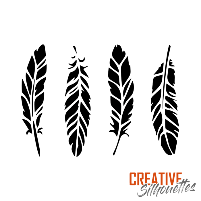 feathers group stencil