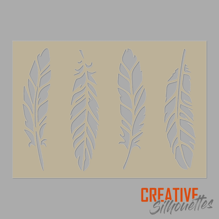 feathers group stencil