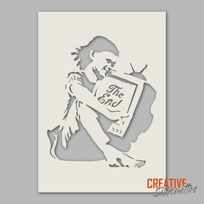 banksy the end girl tv stencil