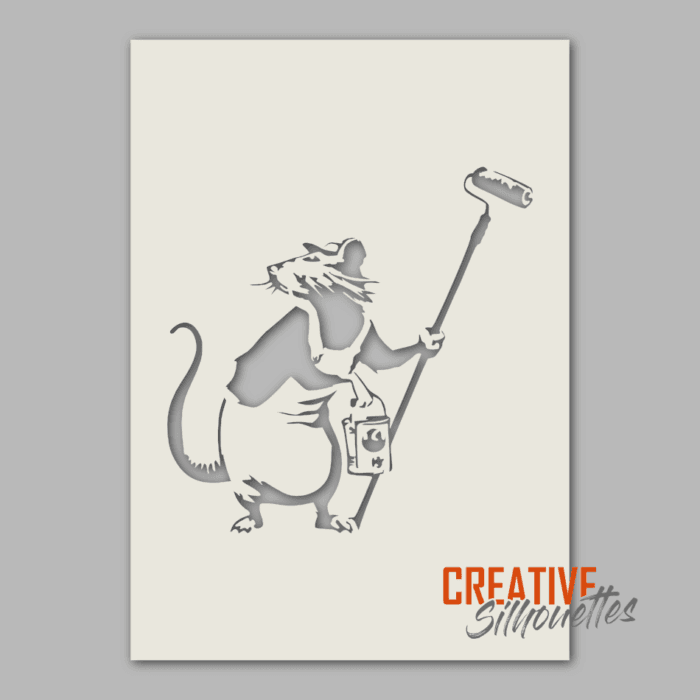 banksy painter rat stencil