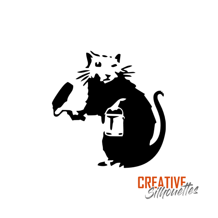 banksy painting rat stencil