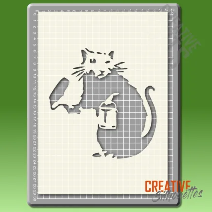 banksy painting rat stencil