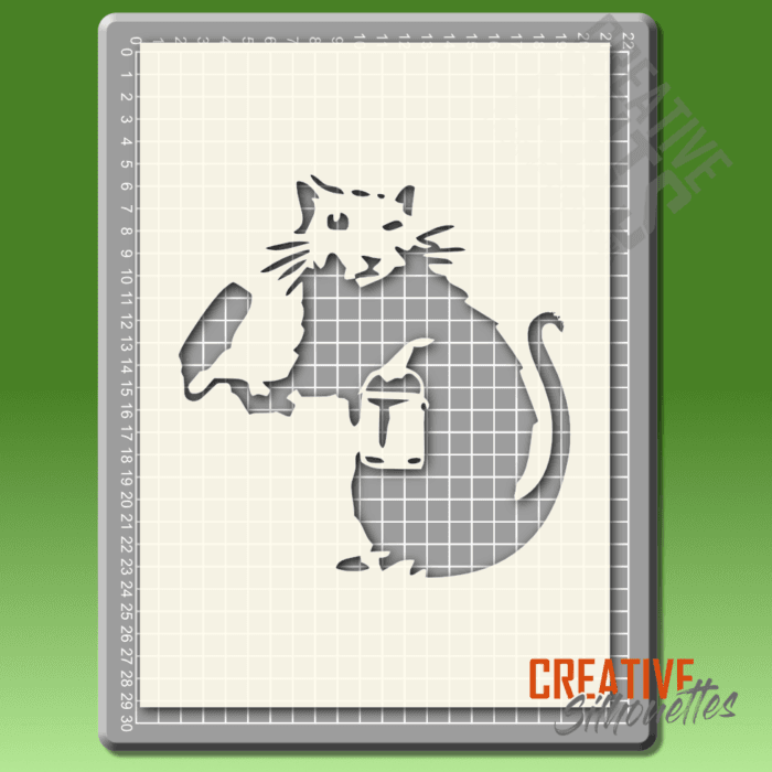 1146gr banksy painting rat stencil