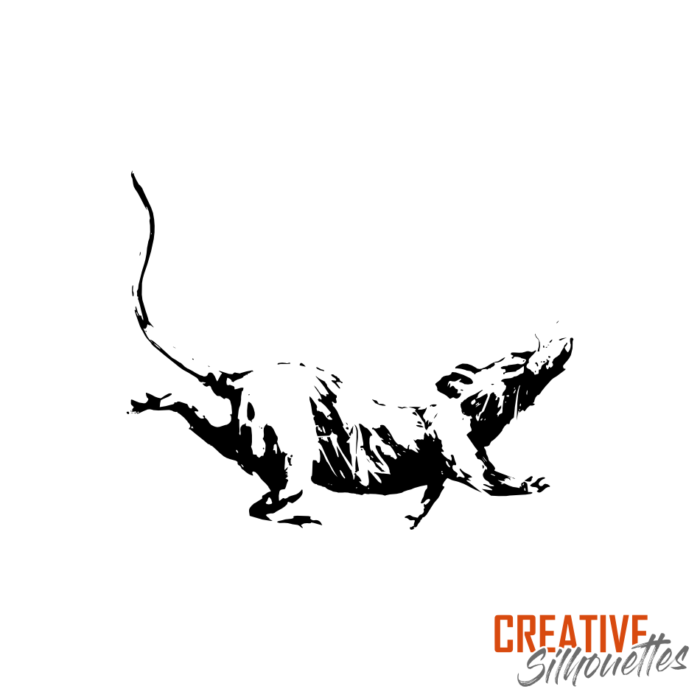 banksy classic running rat stencil