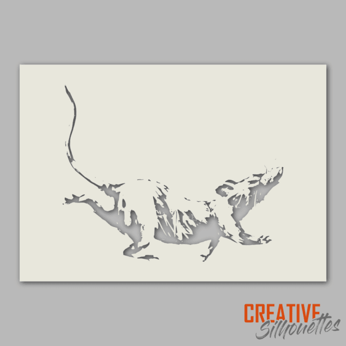 banksy classic running rat stencil