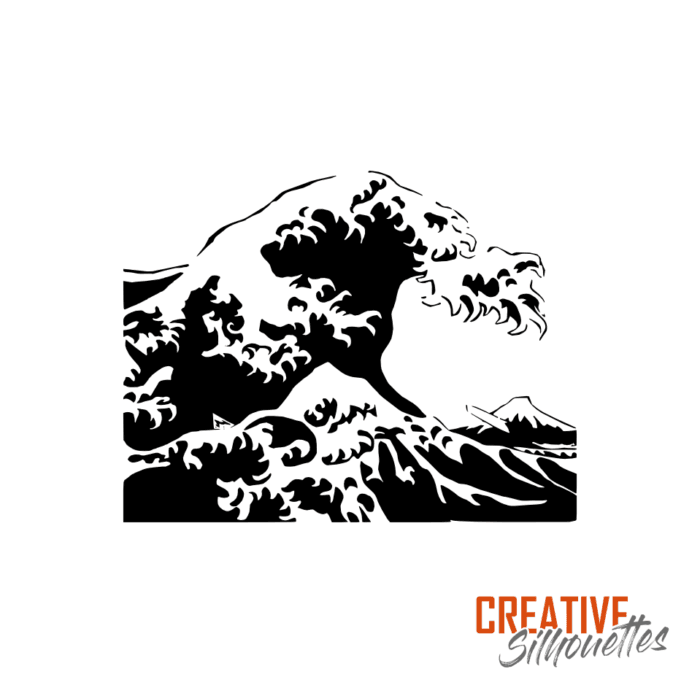 great wave stencil