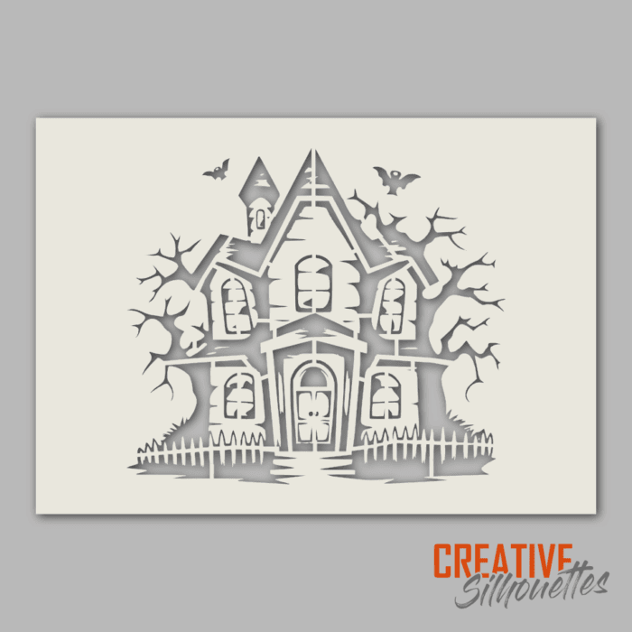 halloween house stencil