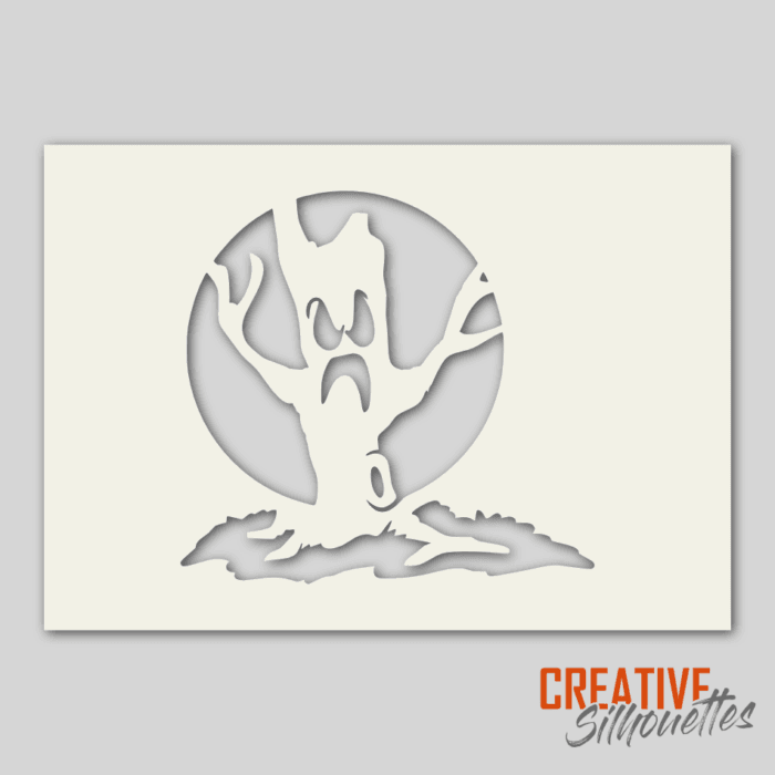 spooky tree stencil