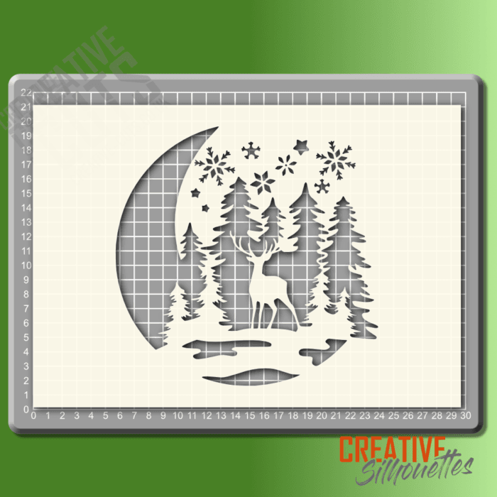 moonlight deer stencil