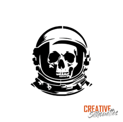 astronaut skull stencil