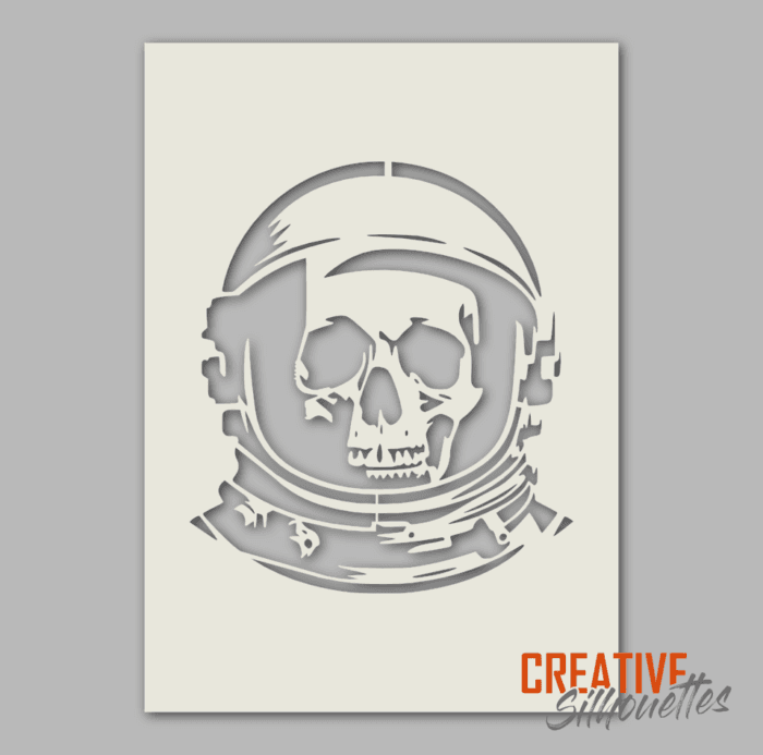 astronaut skull stencil