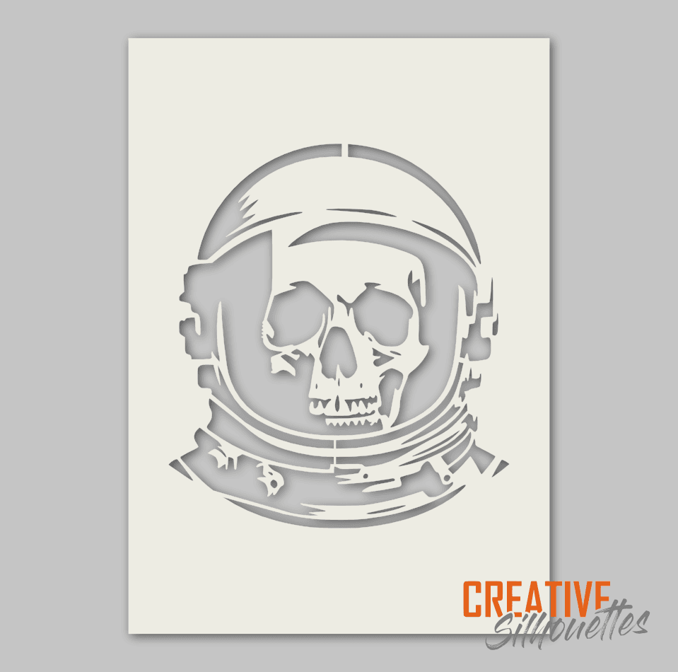 astronaut skull stencil