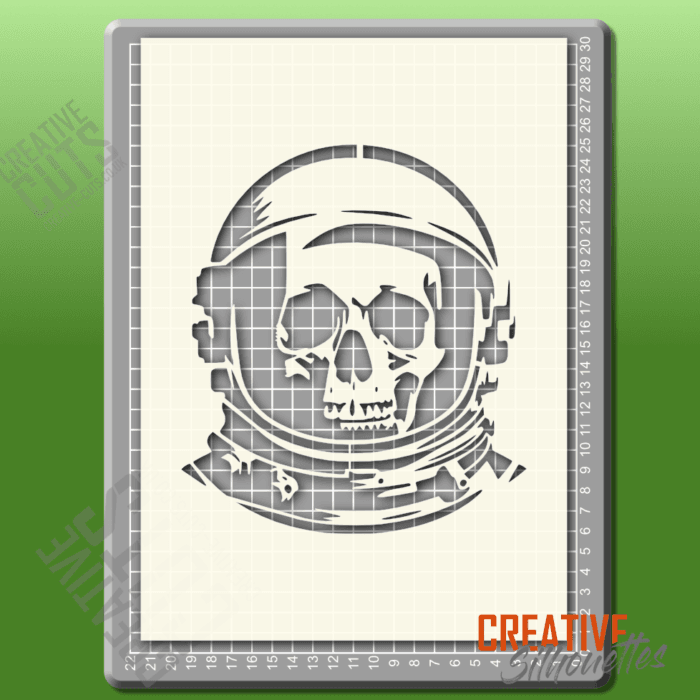 1160gr astronaut skull stencil