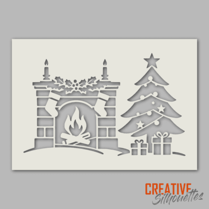 christmas fireplace stencil