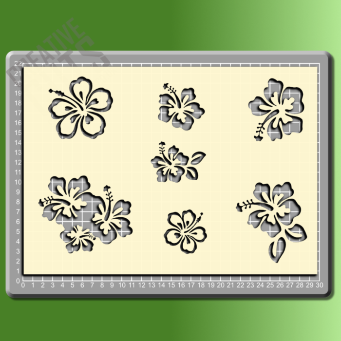Hibiscus Patterns Stencil - Image 1