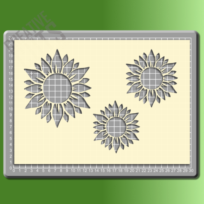 1114gr Sunflowers Stencil - Image 1