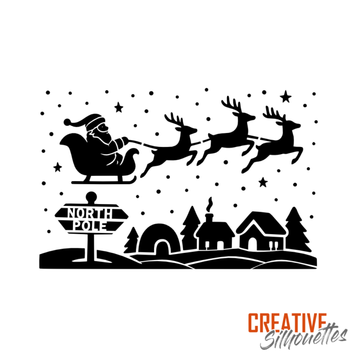 Santa Sleigh Stencil - Image 3