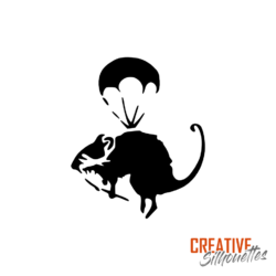 Banksy Parachute Rat Stencil - Image 3