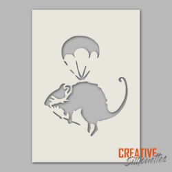 Banksy Parachute Rat Stencil - Image 2