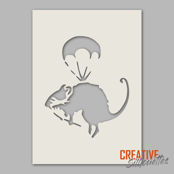 Banksy Parachute Rat Stencil - Image 2