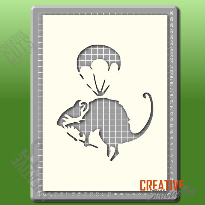 Banksy Parachute Rat Stencil - Image 1